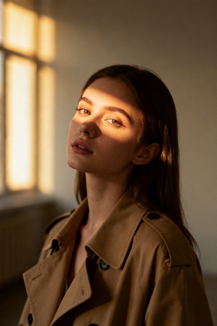 A cinematic portrait being decoded into a prompt